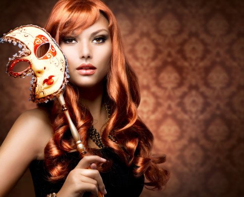 Beautiful Woman with the Carnival mask