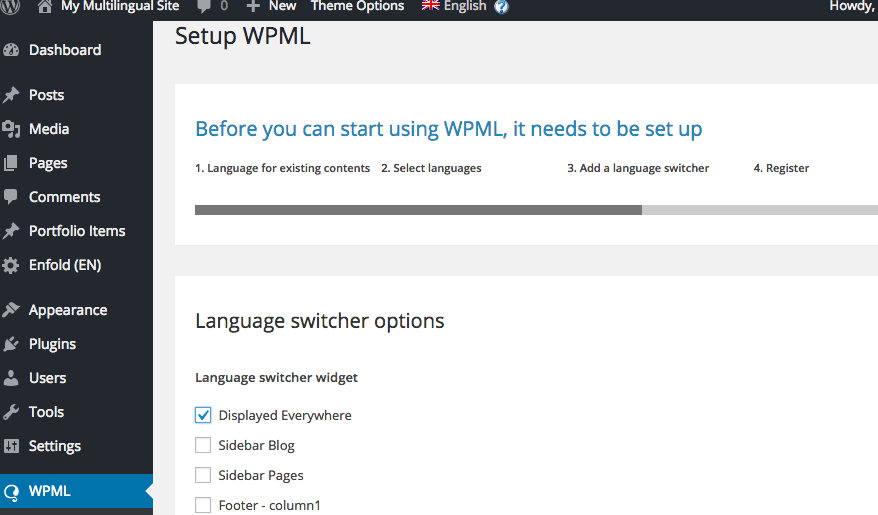 Language switcher options