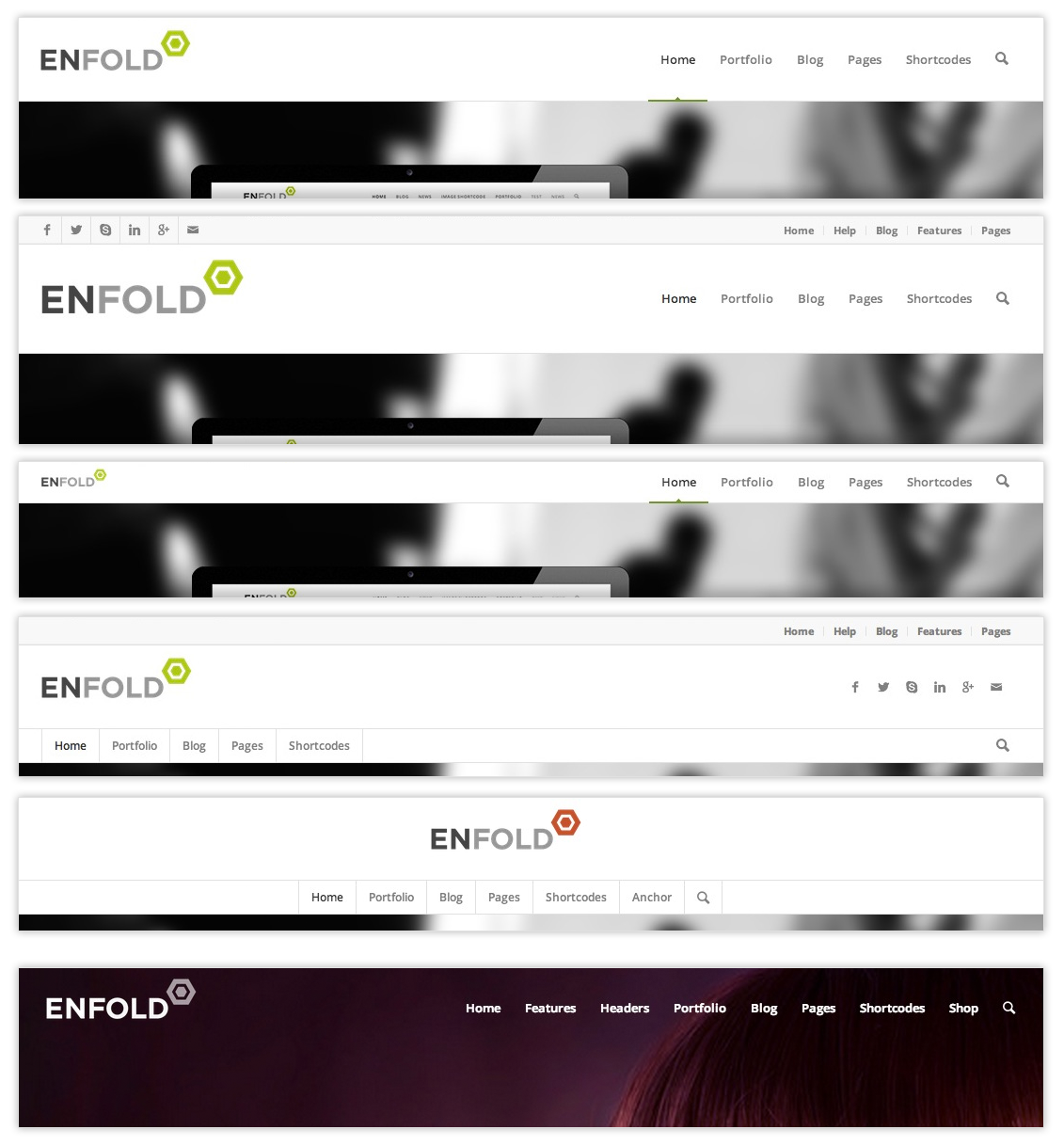 Enfold header options