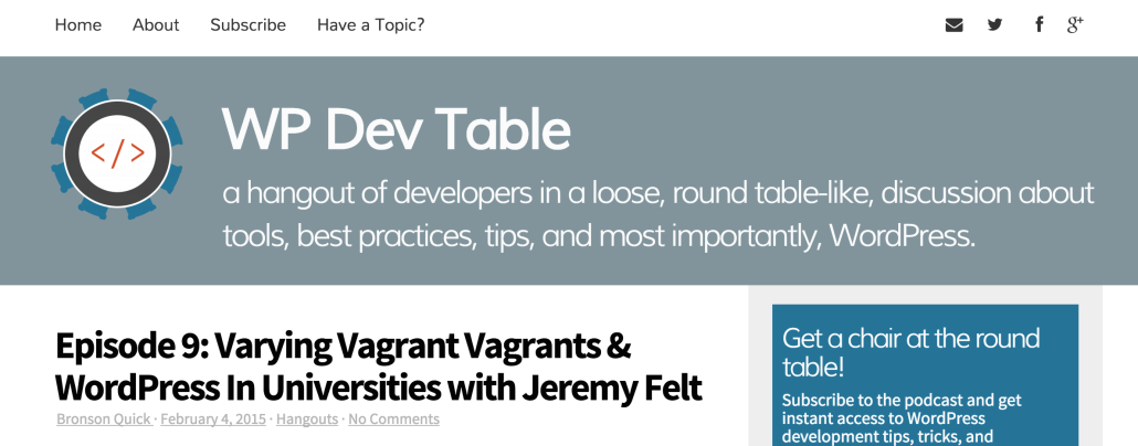 WP DEV Table 