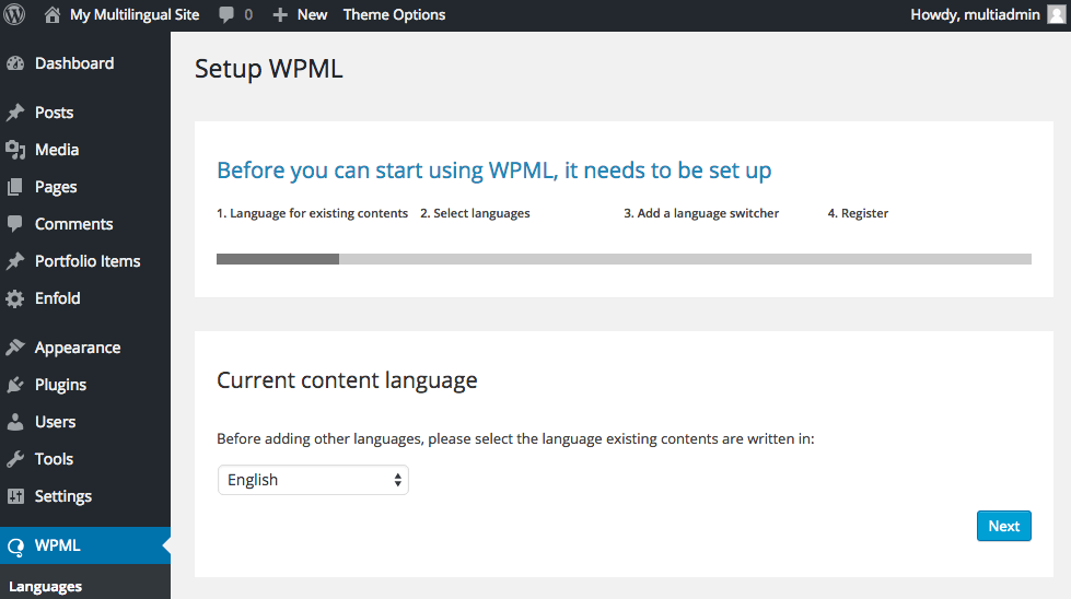 Select current language