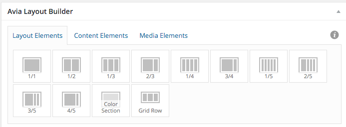 Layout elements screen